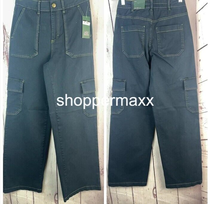 Women's High-Rise Straight Leg Cargo Pants - Wild Fable, Navy Blue, Size X-Small