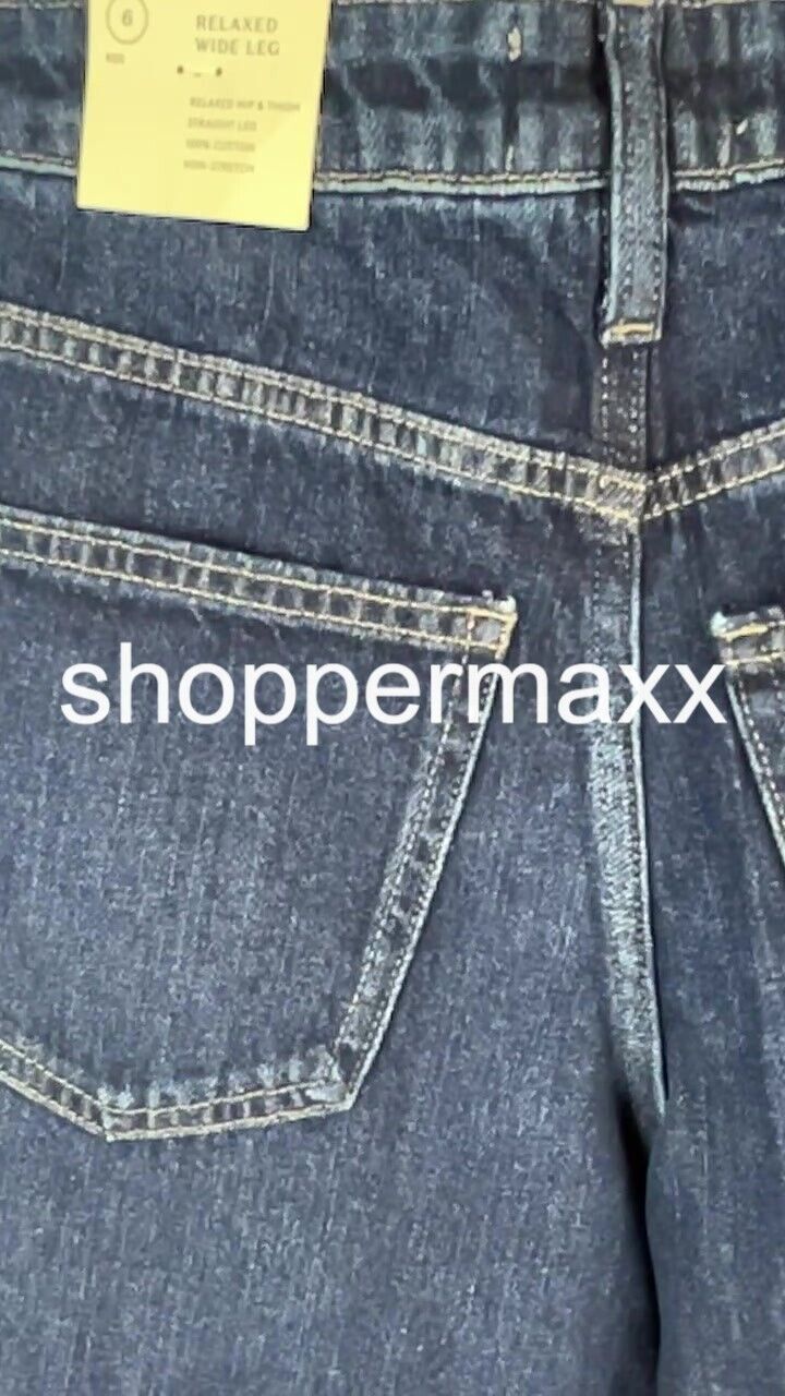 WOMEN'S HIGH-RISE WIDE LEG JEANS - UNIVERSAL THREAD, DARK WASH, SIZE 6