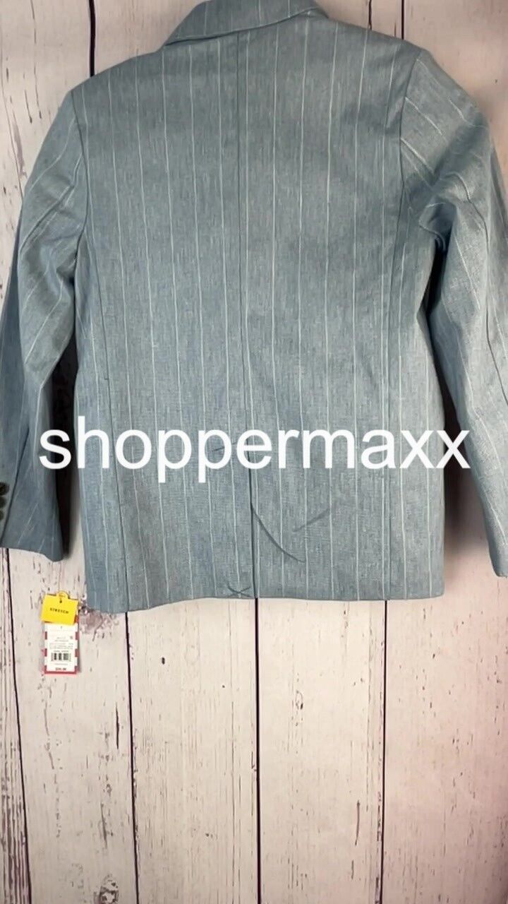 Boys' Plaid Striped Blazer - Cat & Jack, Light Blue, Size 7