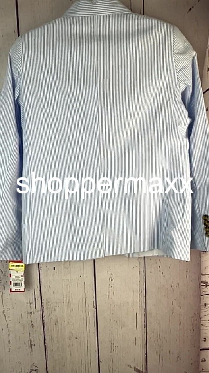 Boys' Seersucker Striped Suit Jacket - Cat & Jack, Blue, Size 10