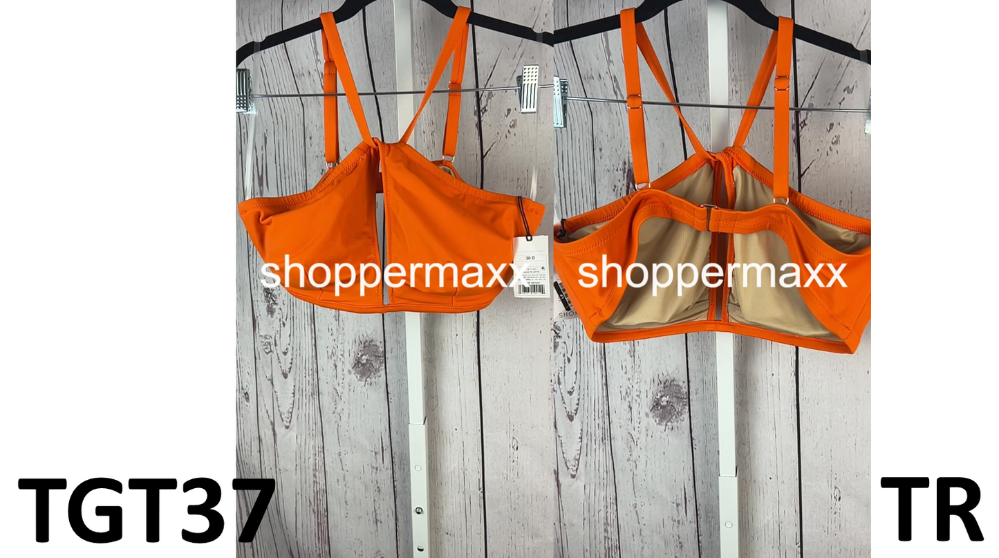 Women's Longline Keyhole Halter Bikini Top - Shade & Shore, Orange, Size 38D
