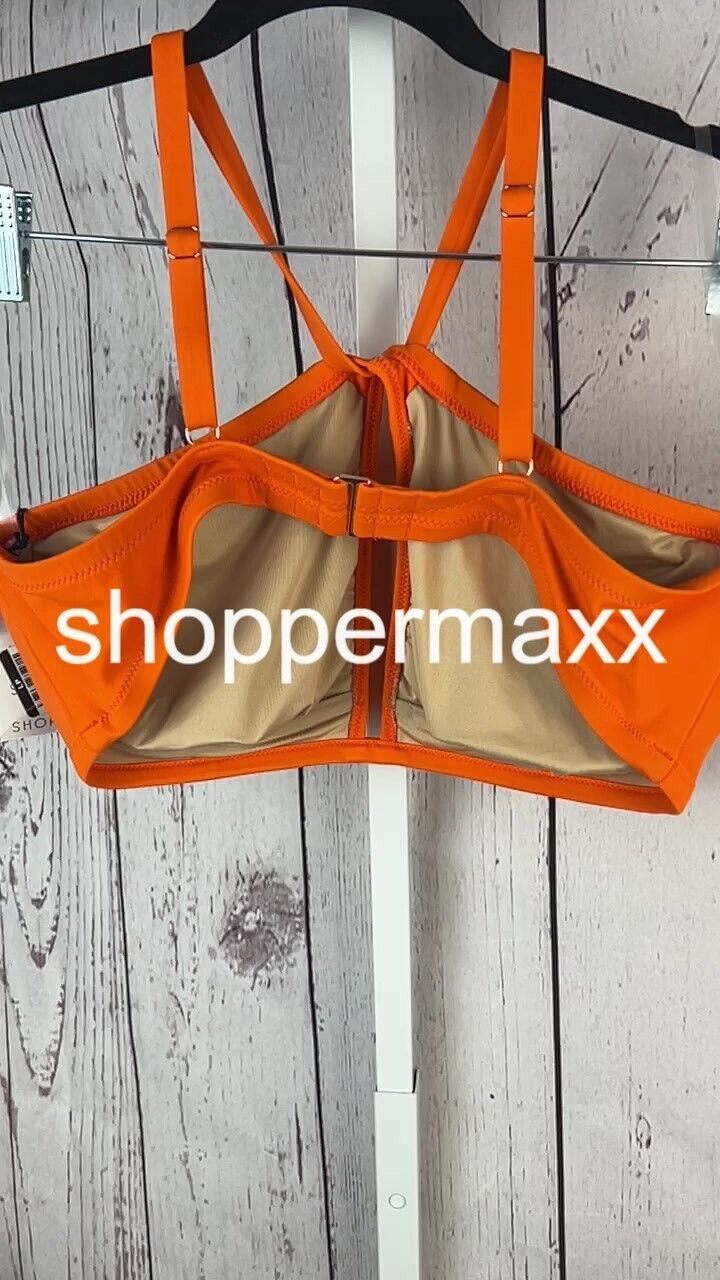 Women's Longline Keyhole Halter Bikini Top - Shade & Shore, Orange, Size 38D