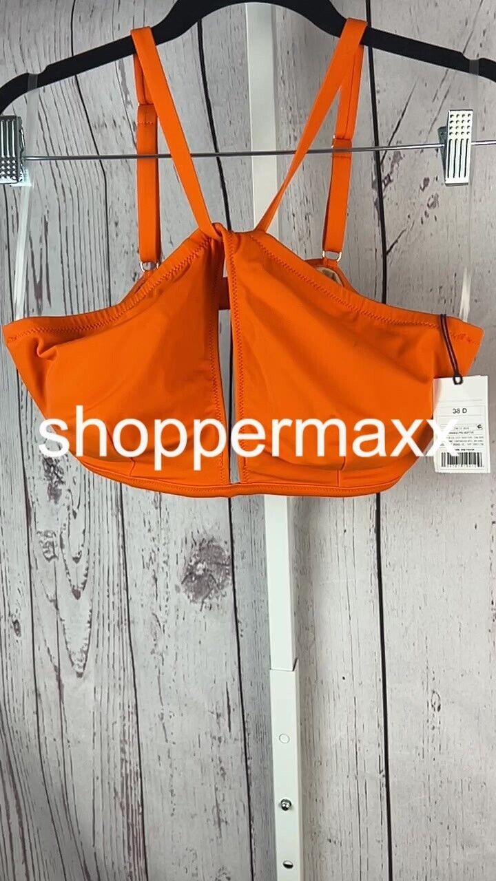 Women's Longline Keyhole Halter Bikini Top - Shade & Shore, Orange, Size 38D