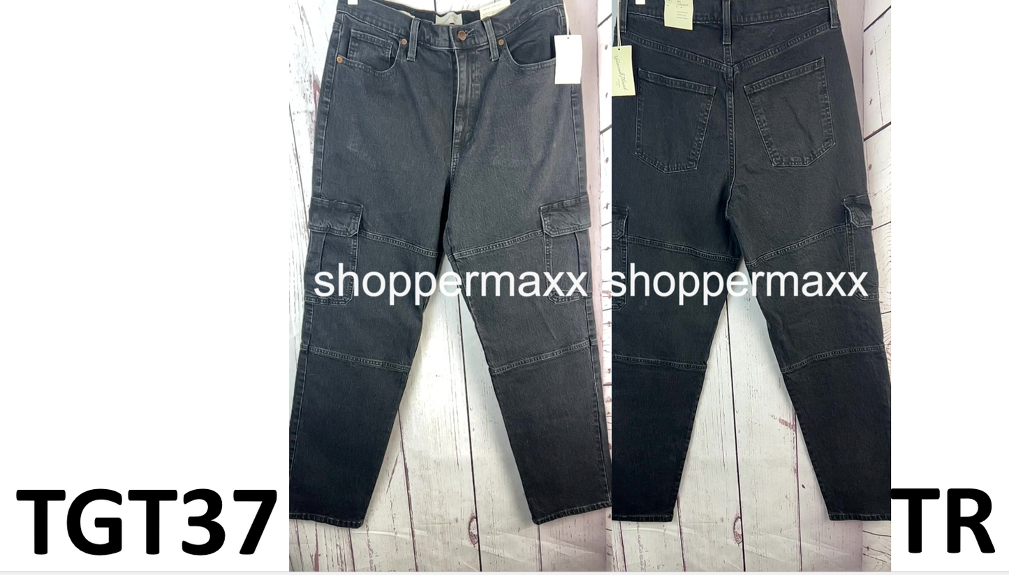 Women's High-Rise 90's Straight Cargo Jeans - Universal Thread, Black, Size 12