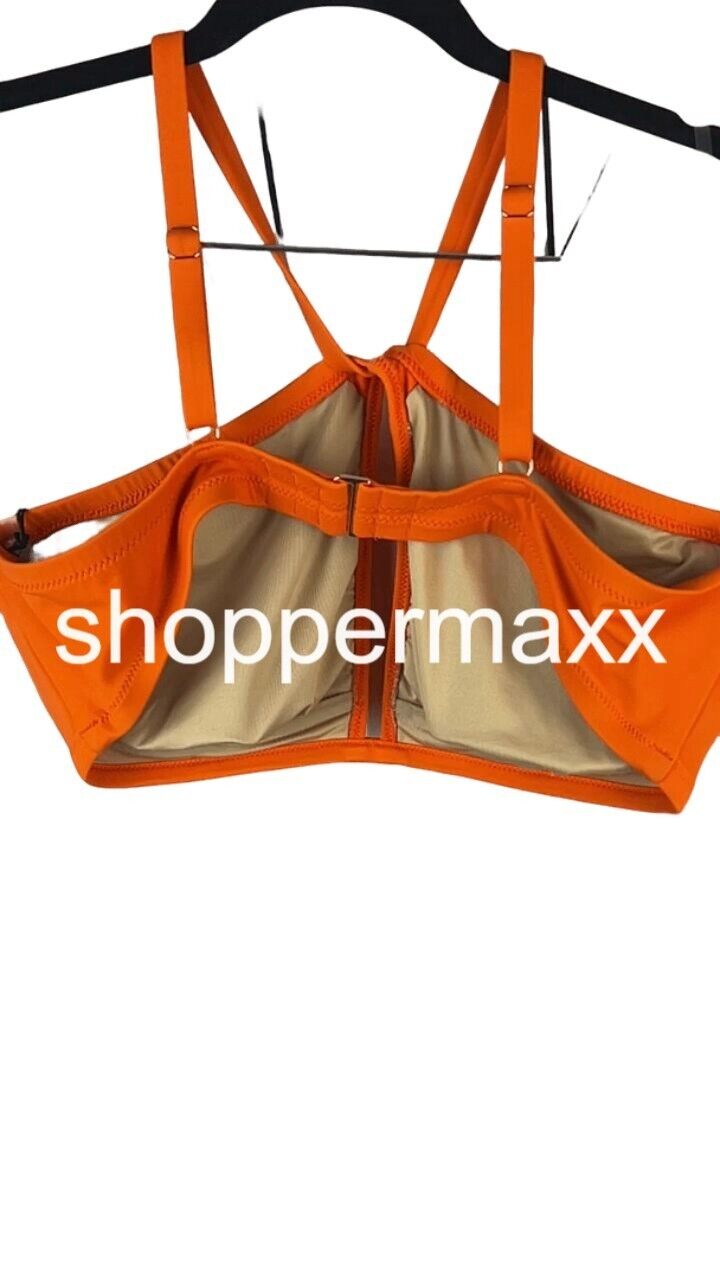 Women's Longline Keyhole Halter Bikini Top - Shade & Shore, Orange, Size 38D