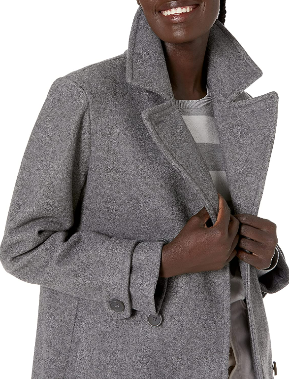 Amazon Essentials Women's Long-Sleeve Plush Peacoat Grey Small