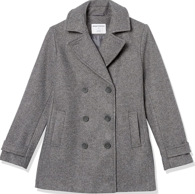 Amazon Essentials Women's Long-Sleeve Plush Peacoat Grey Small
