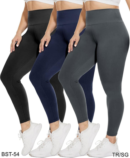 TNNZEET 3 Pack High Waisted Leggings for Women Buttery Soft Workout, Running XXL