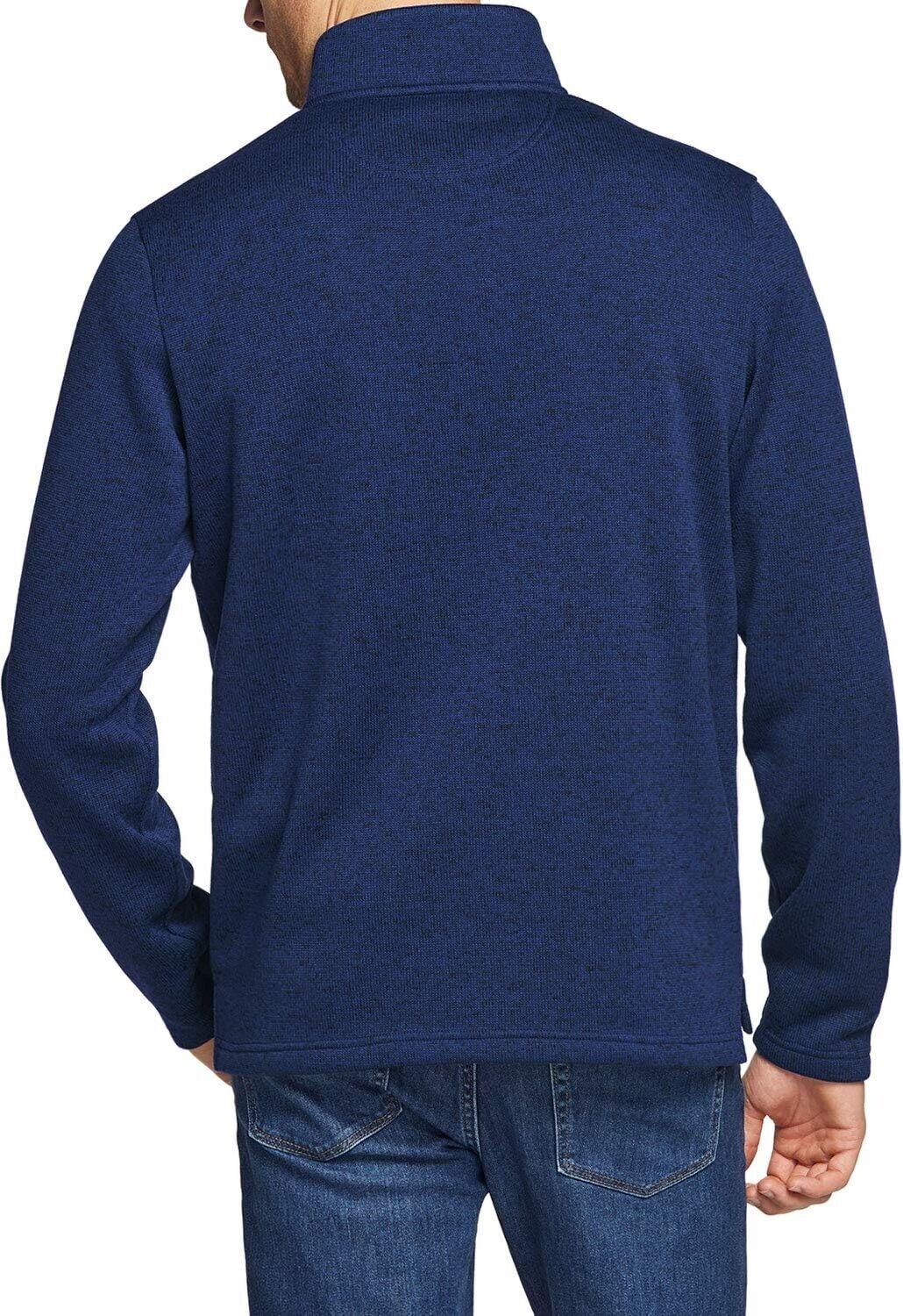 TSLA Men's Quarter Zip Thermal Fleece Lined Collor Sweater Winter Lightweight, L
