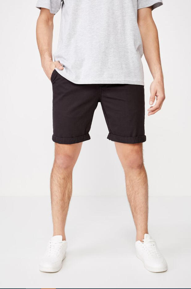 COTTON:ON WASHED CHINO SHORT BLACK 28/71