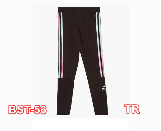 adidas 3-Stripes Logo Tights Kids', Big Girl BlackPurple, Size S