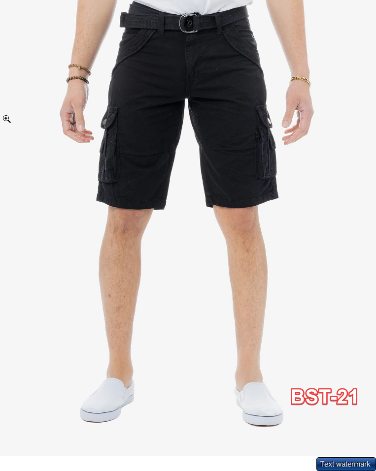 X-Ray Men's Belted Double Pocket Cargo Shorts 34