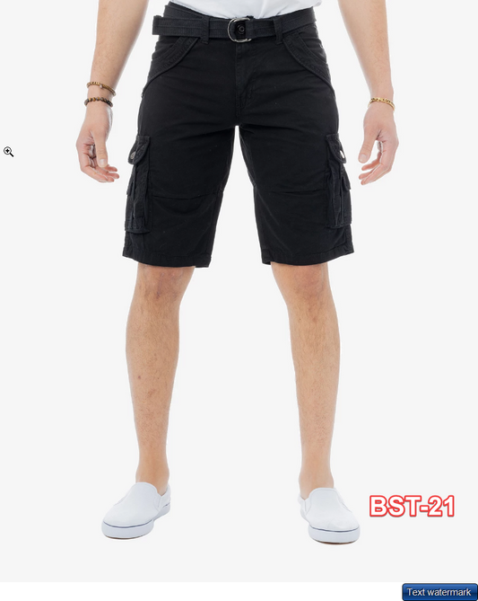 X-Ray Men's Belted Double Pocket Cargo Shorts 34