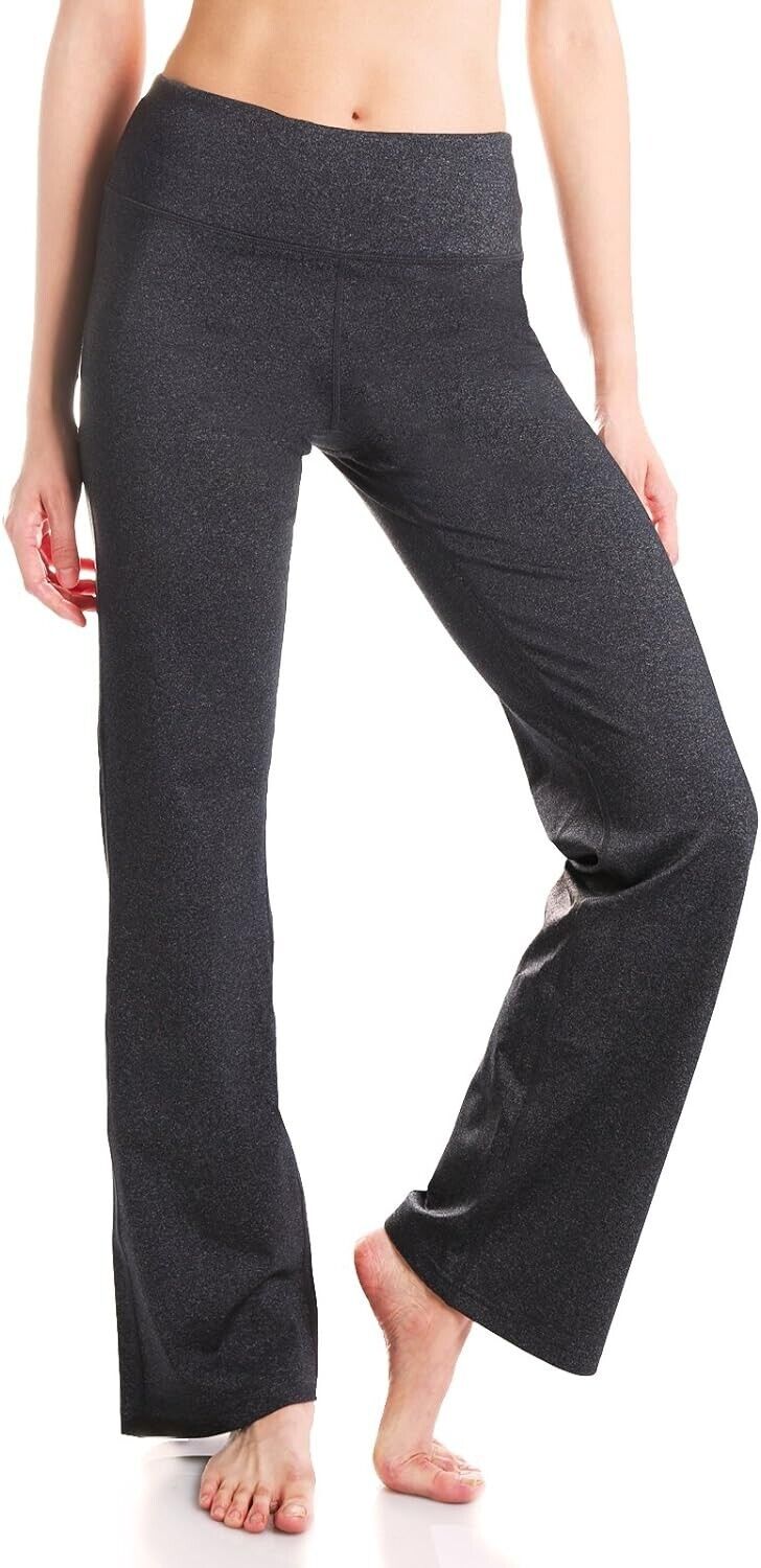 Yogipace,2 Back Pockets 31" Inseam, Women's Bootcut Yoga Pants Charcoal M