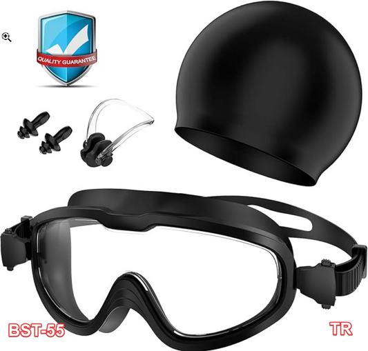 Swimming Goggles, No Leaking Anti-Fog UV Protection Large Frame Swim Goggles