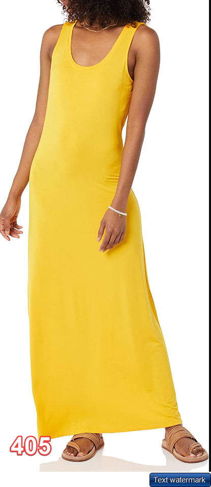 Amazon Essentials Women's Tank Maxi Dress Golden Yellow Small
