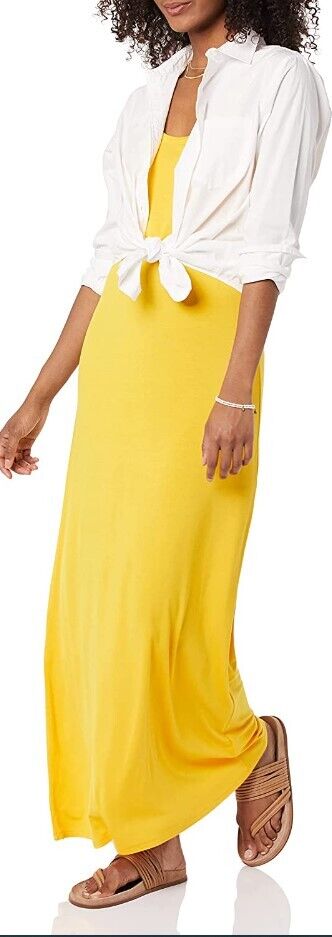 Amazon Essentials Women's Tank Maxi Dress Golden Yellow Small