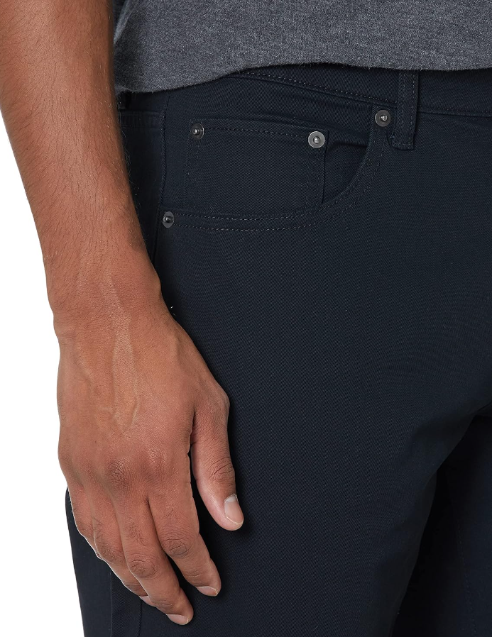 Amazon Essentials Men's Straight-Fit 5-Pocket Stretch Twill Pant Black 29x30