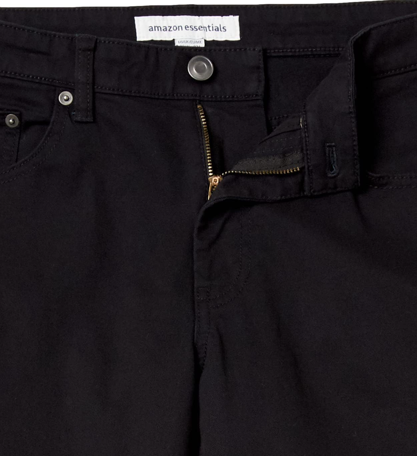 Amazon Essentials Men's Straight-Fit 5-Pocket Stretch Twill Pant Black 29x30
