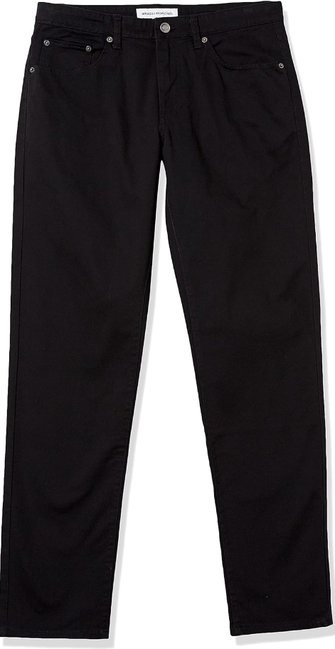 Amazon Essentials Men's Straight-Fit 5-Pocket Stretch Twill Pant Black 29x30