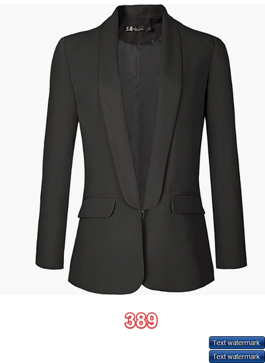 Urban Coco Women's Work Office Blazer Jacket Open Front Business Casual Jacket M