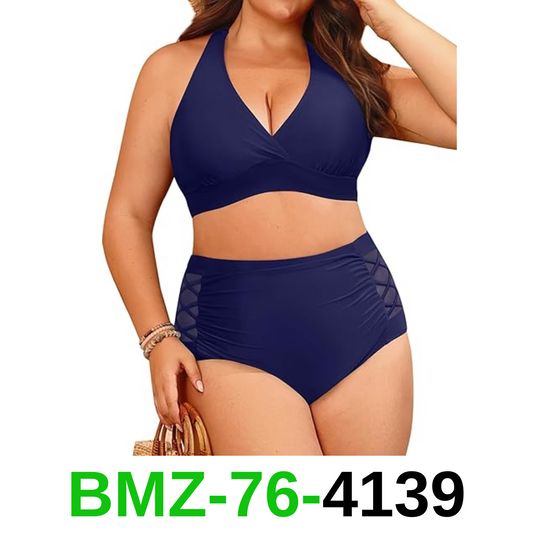 Yonique Womens Two Piece Plus Size Halter Bikini Swimsuits Tummy Control, 20W