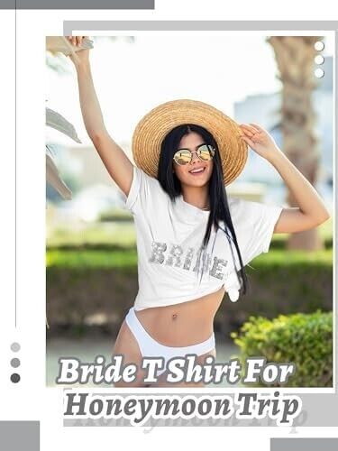 Bride T Shirt Bridal Party Sweatshirt Rhinestone Wedding Tees for Women, Medium