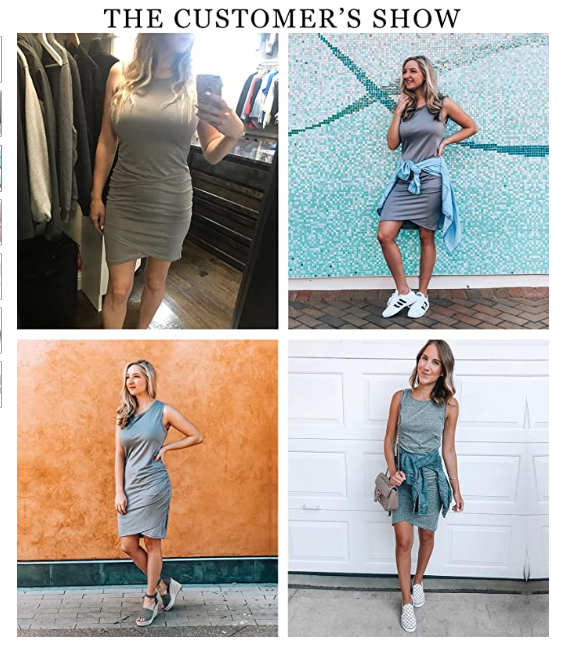 BTFBM Women's Petite-Plus-Size Bodycon Mini Dress Grey Small