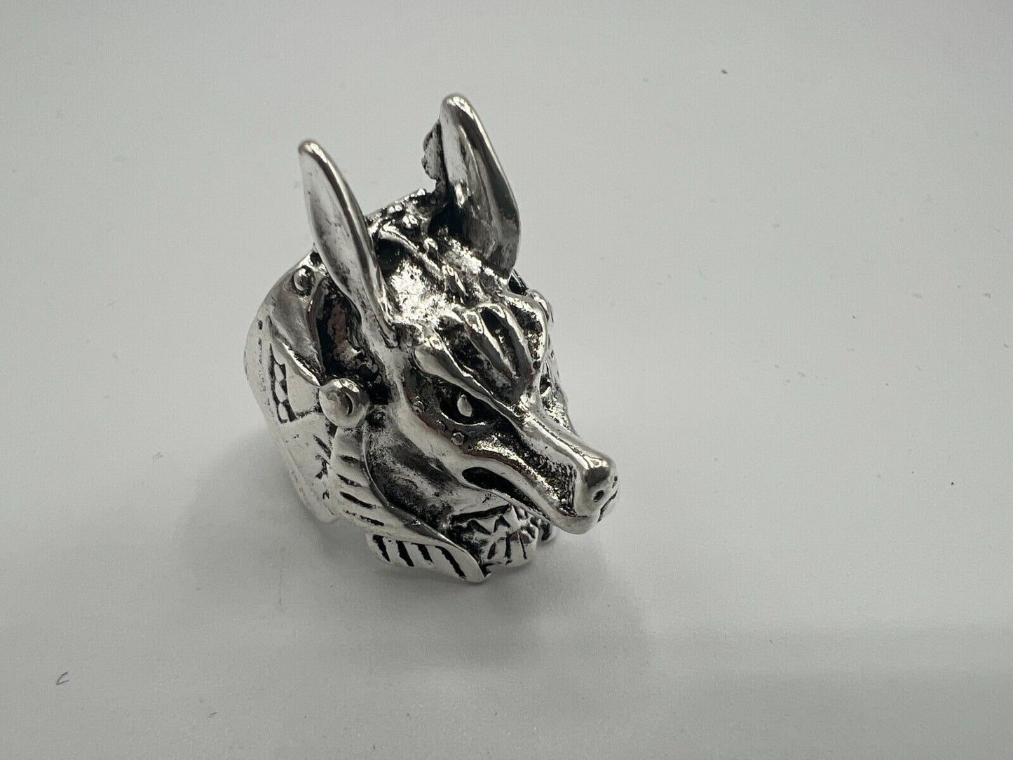 Adjustable Big Bad Wolf Vintage Biker Punk Wrap Wolf Gothic Animal Wolf Ring