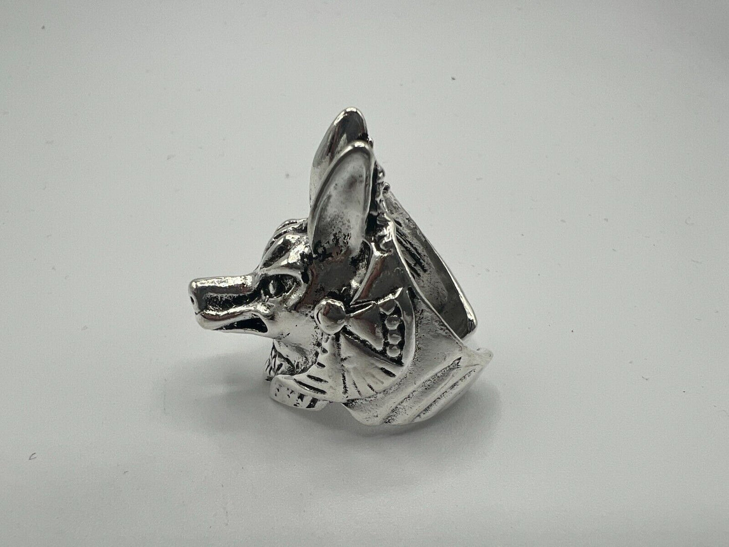 Adjustable Big Bad Wolf Vintage Biker Punk Wrap Wolf Gothic Animal Wolf Ring
