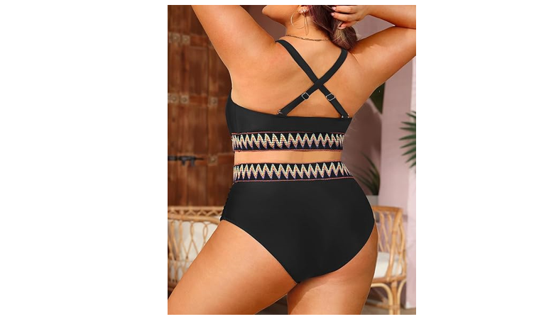 Yonique Women Plus Size Two Piece Bikini High Waisted Bathing Suit Tummy, 22W
