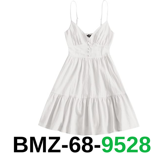 ZAFUL Women's Casual V Neck Summer Mini Dress Spaghetti Strap A-Line Short, S
