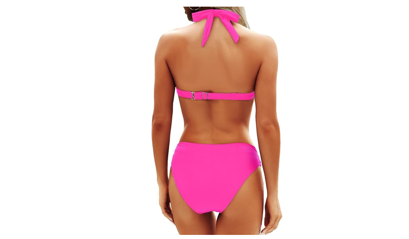 Yonique Women Two Piece Bathing Suits Push Up Bikini Set Halter Swimsuit, M