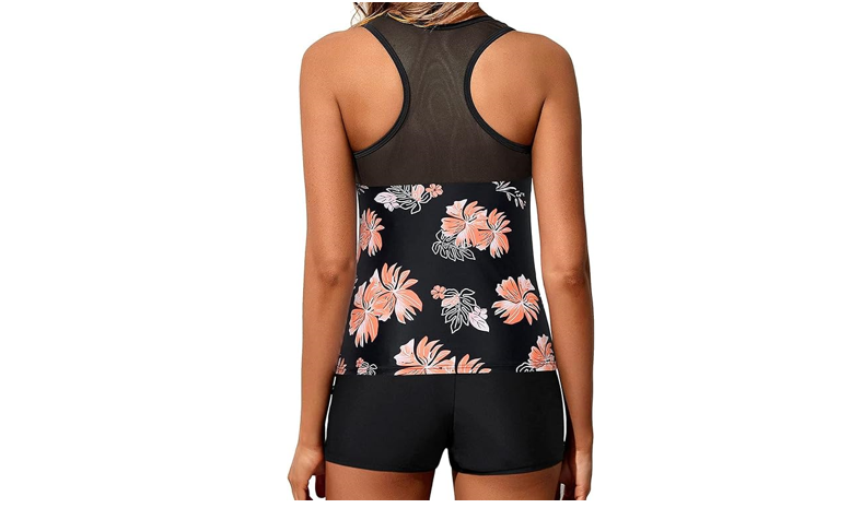 Yonique Tankini Swimsuits for Women with Shorts Athletic Two Piece Bathing, S