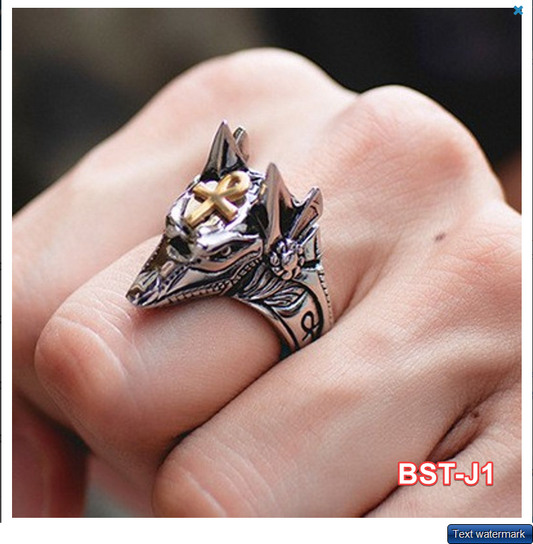 Adjustable Huge Celtic Wolf Head Vintage Biker Punk Wrap Gothic Wolf Animal Ring
