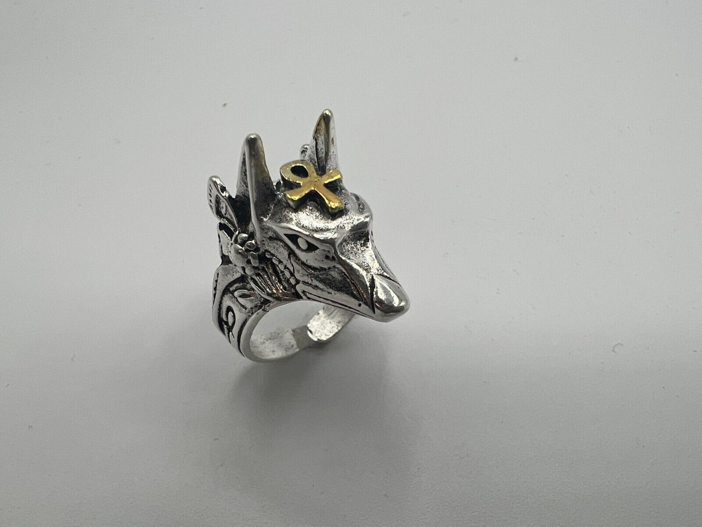 Adjustable Huge Celtic Wolf Head Vintage Biker Punk Wrap Gothic Wolf Animal Ring