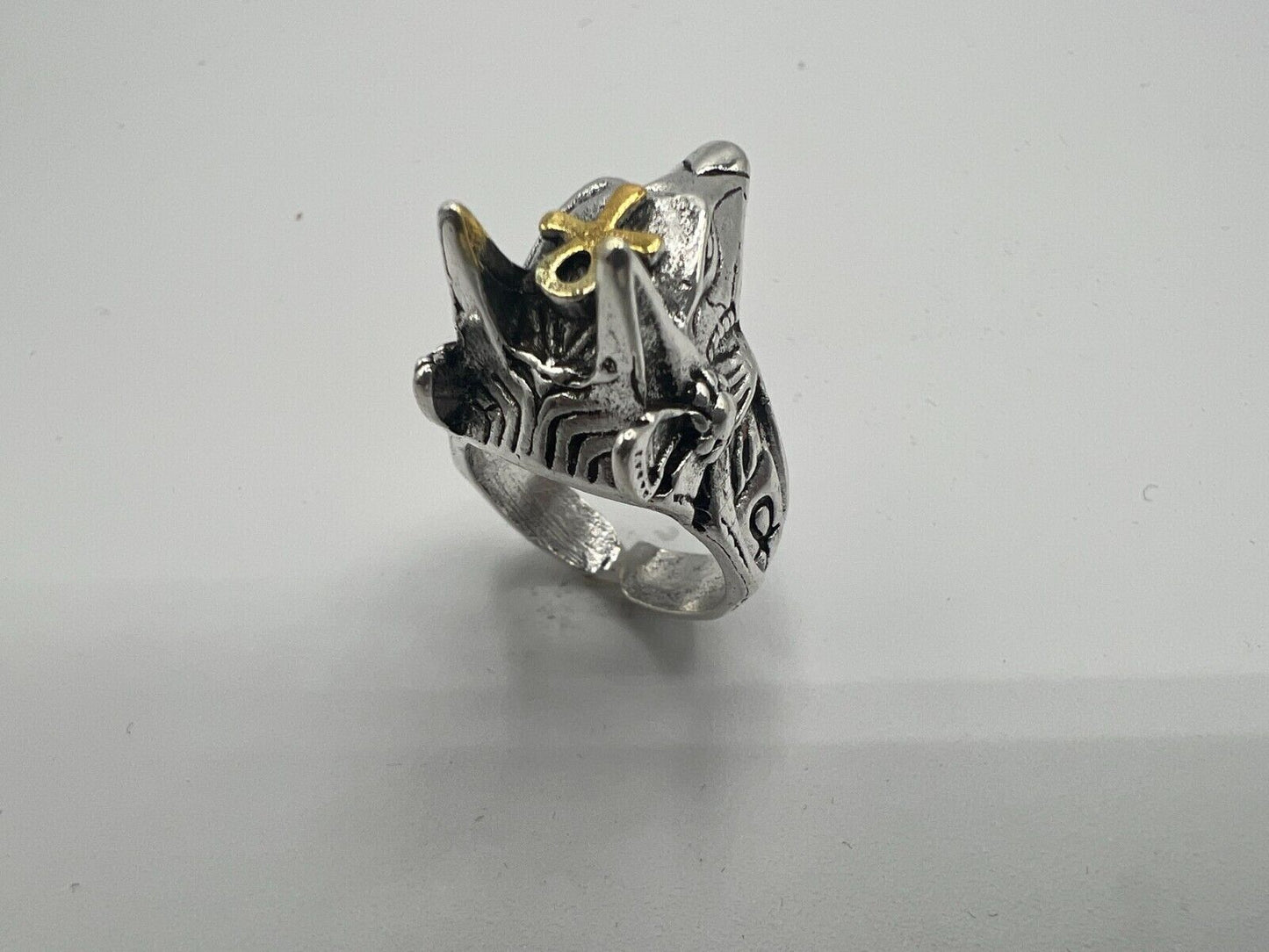 Adjustable Huge Celtic Wolf Head Vintage Biker Punk Wrap Gothic Wolf Animal Ring