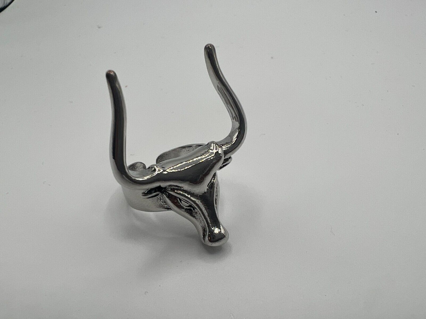 Adjustable Huge Raging Bull Head Vintage Biker Punk Wrap Gothic Bull Animal Ring
