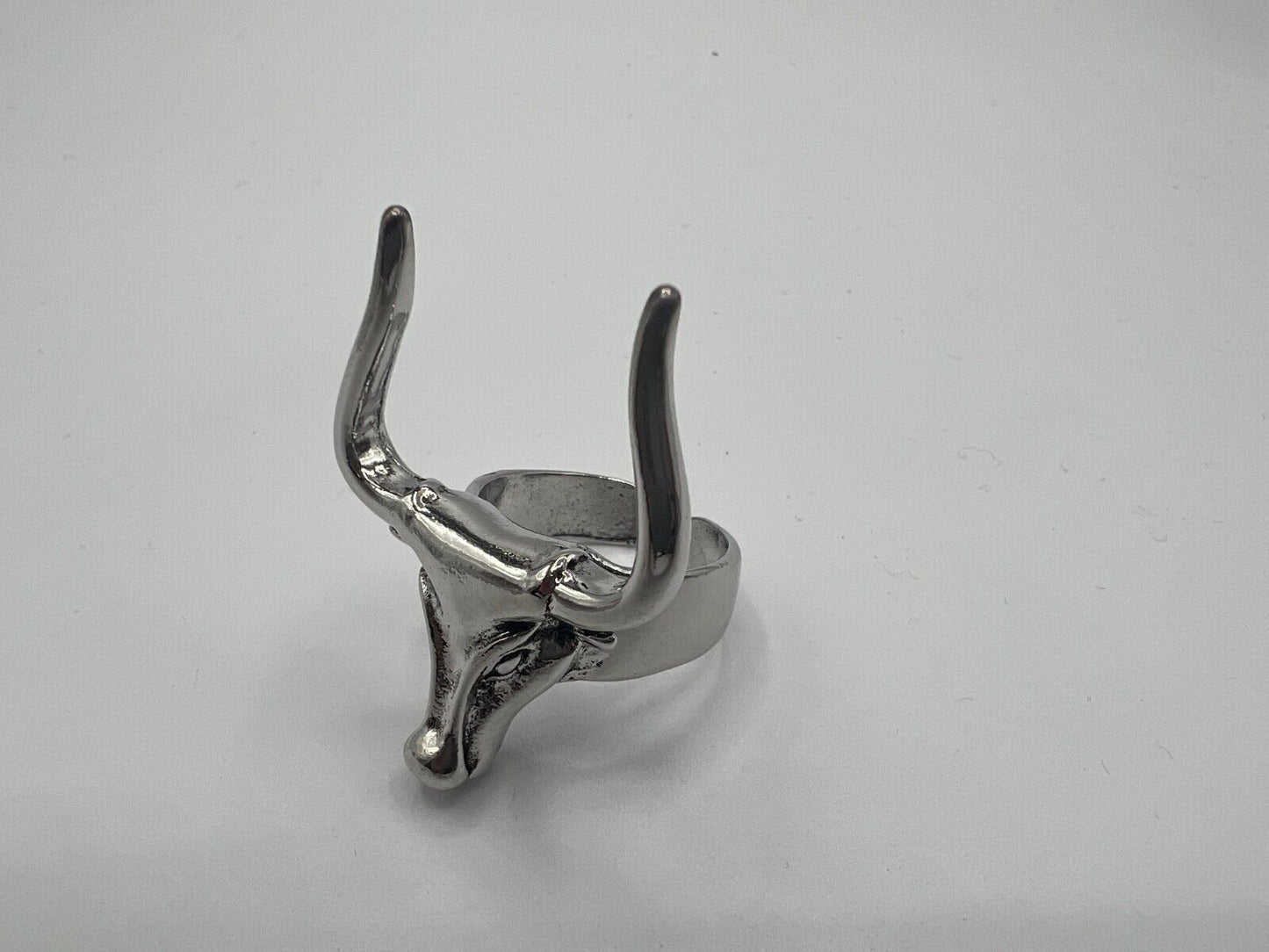 Adjustable Huge Raging Bull Head Vintage Biker Punk Wrap Gothic Bull Animal Ring