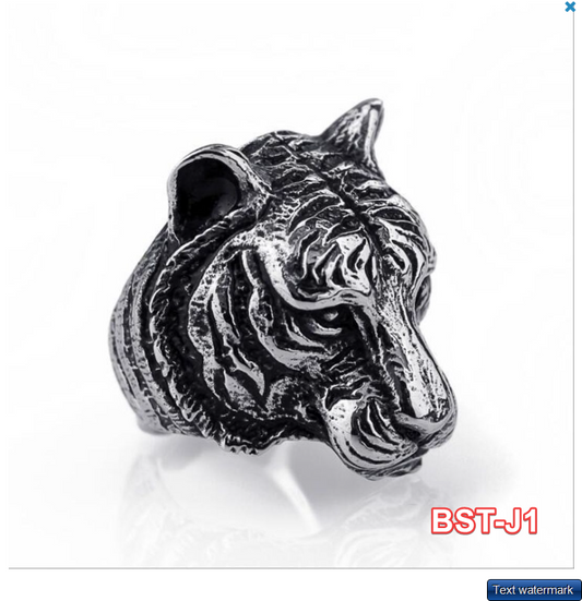 Adjustable Huge Tiger Head Vintage Biker Punk Wrap Gothic Tiger Animal Ring