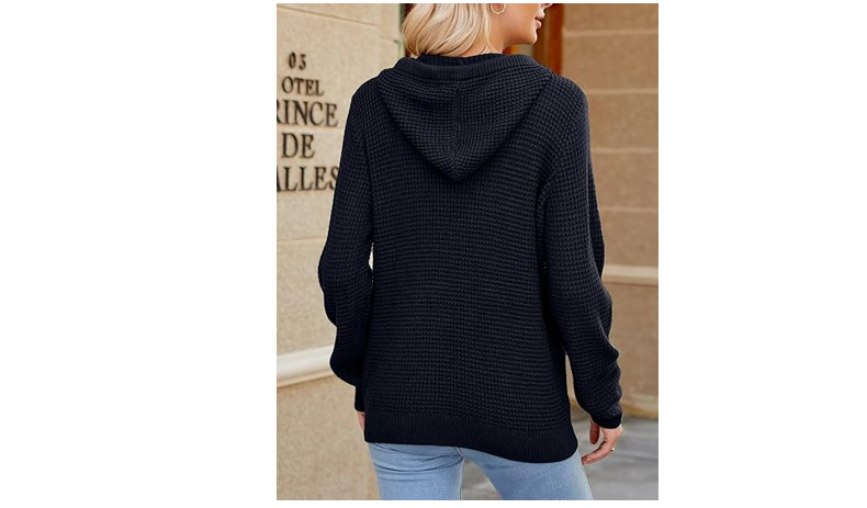 CiCiBird Women Fall Hoodies Sweater V Neck Tops Oversized Fashion Pullover, S