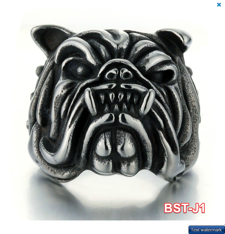 Adjustable Huge Bulldog Head Vintage Biker Punk Wrap Gothic Bulldog Animal Ring