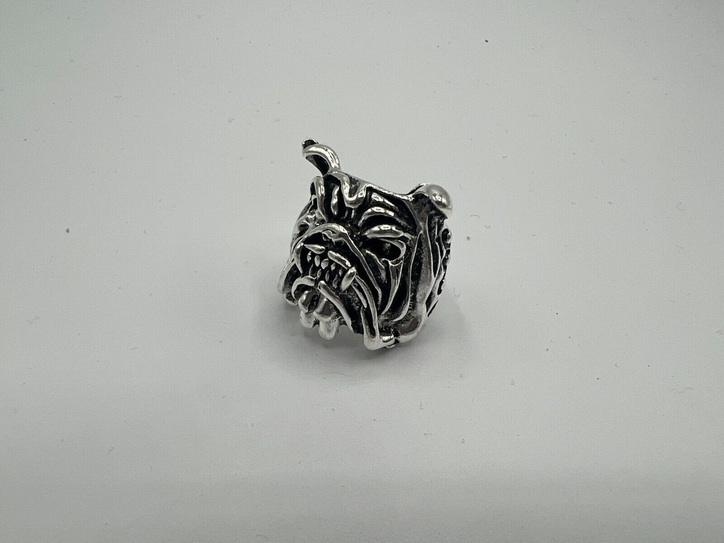 Adjustable Huge Bulldog Head Vintage Biker Punk Wrap Gothic Bulldog Animal Ring