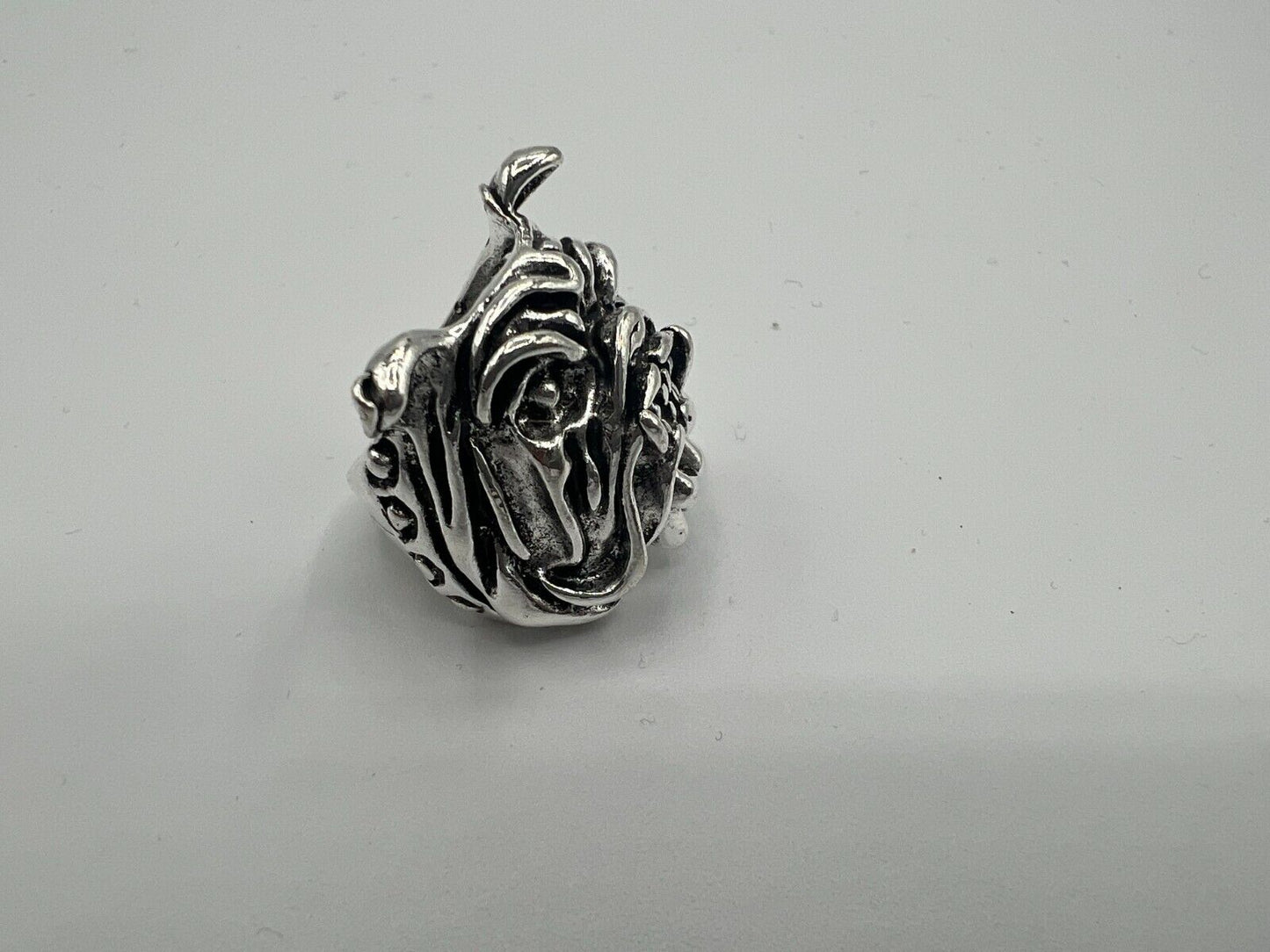 Adjustable Huge Bulldog Head Vintage Biker Punk Wrap Gothic Bulldog Animal Ring