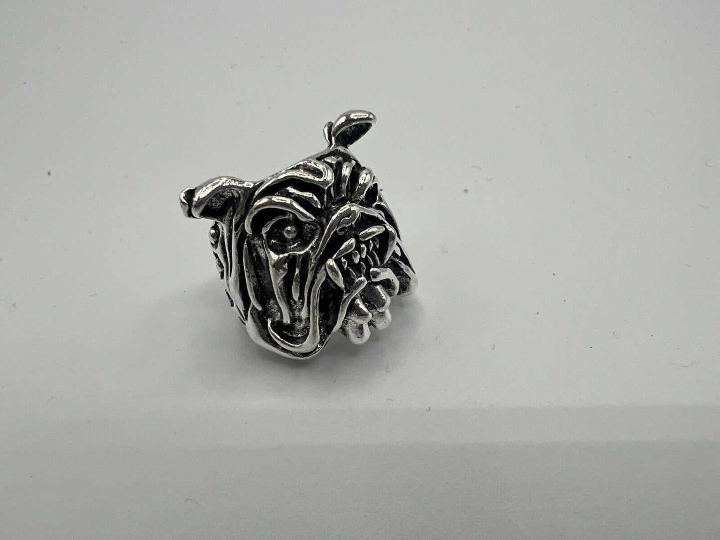 Adjustable Huge Bulldog Head Vintage Biker Punk Wrap Gothic Bulldog Animal Ring