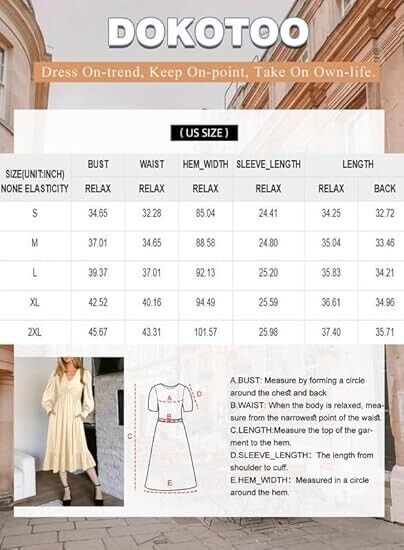 Dokotoo Wedding Guest Dresses Wrap V-Neck Long Sleeve Side Pocket Midi Dress, L