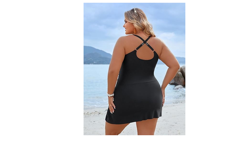 Blooming Jelly Women Plus Size Swim Dress Swimsuit One Piece Tummy Control, 3XL