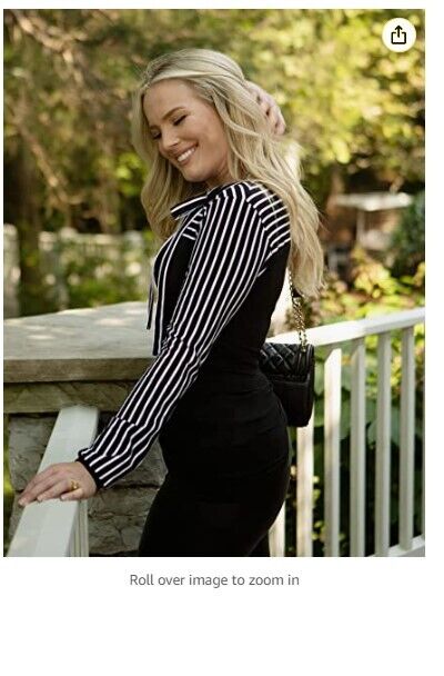 Zeagoo Women Long Slv Top Work Shirt Tie-Bow Neck Striped Blouse Splicing Shirt