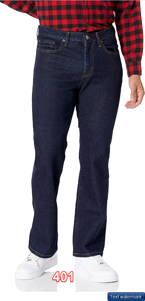 Essentials Men's Straight-Fit Stretch Bootcut Jean, Rinsed, 36W x 32L