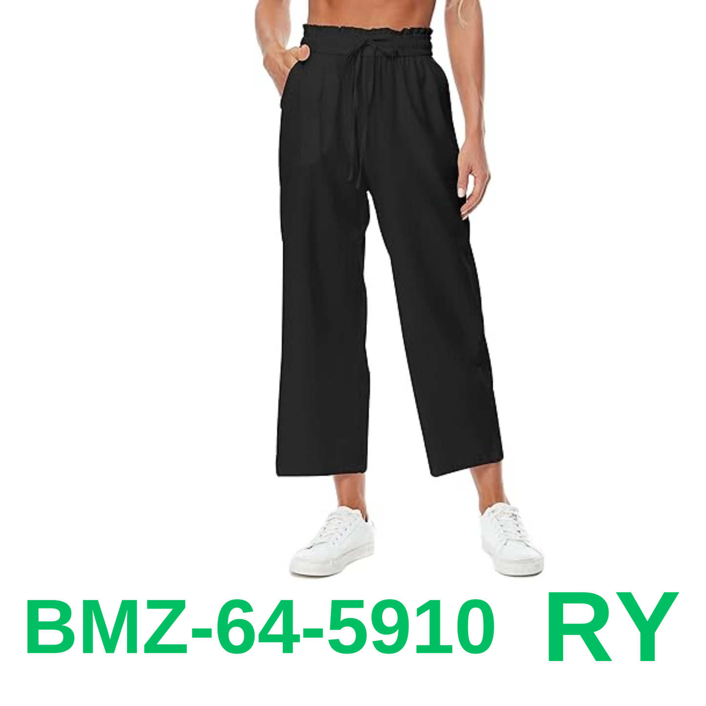 CNJXJCD Womens Linen Pants Wide Leg High Waisted Drawstring Casual Flowy Pants,M
